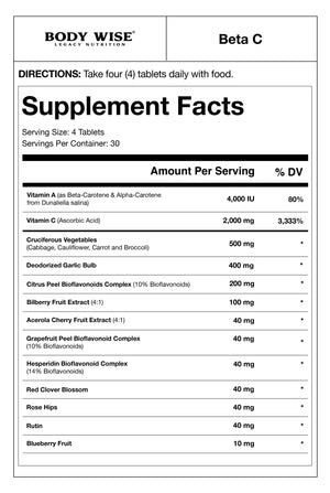 Beta C bottle front label