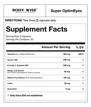 Super OptimEyes bottle front label